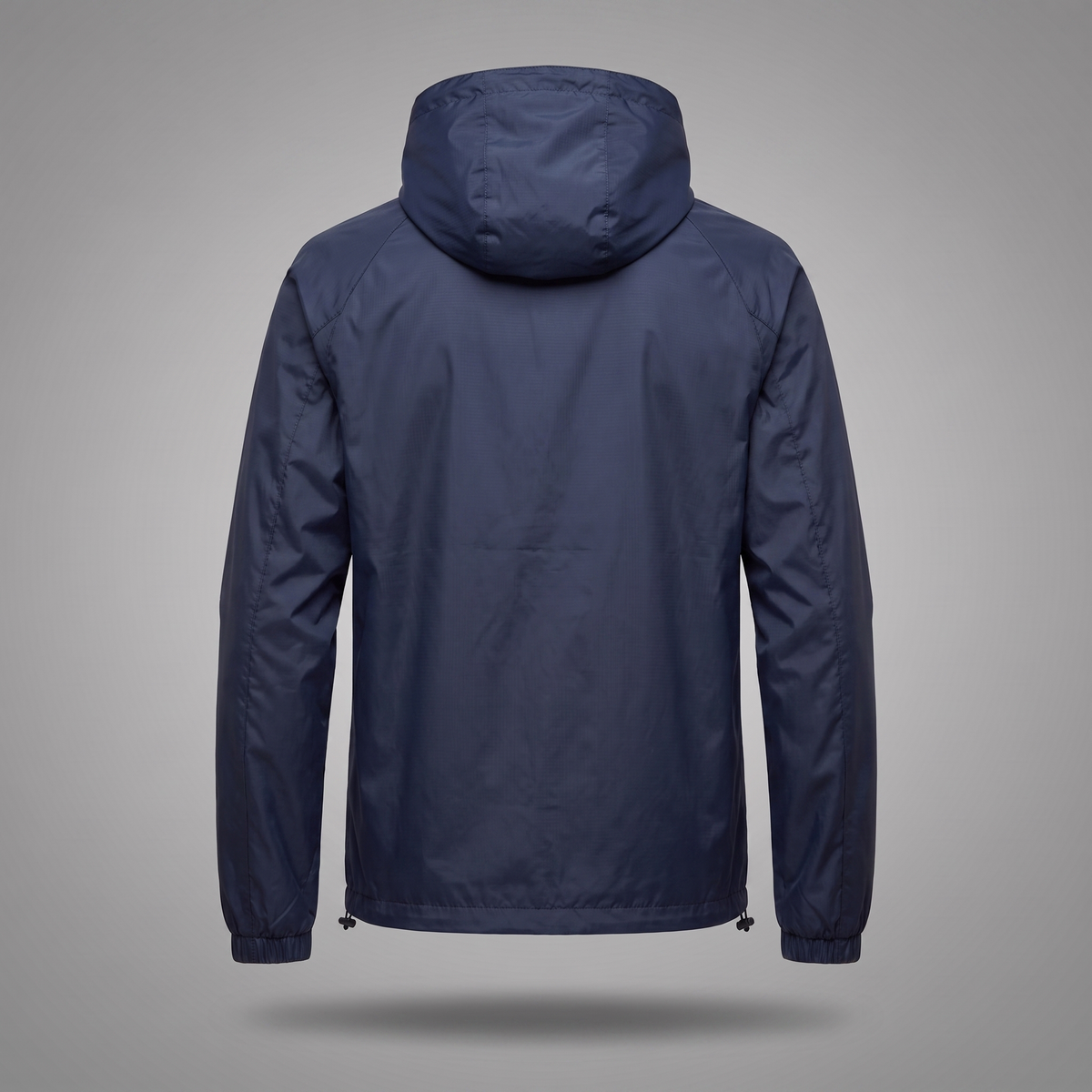 Windbreaker in navy, back view